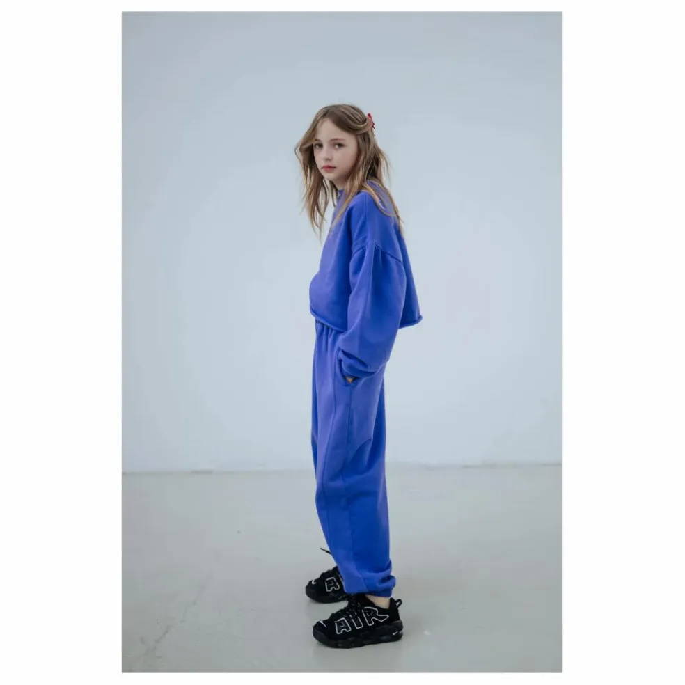 Sweat Crop Top Coton Bio | Bleu