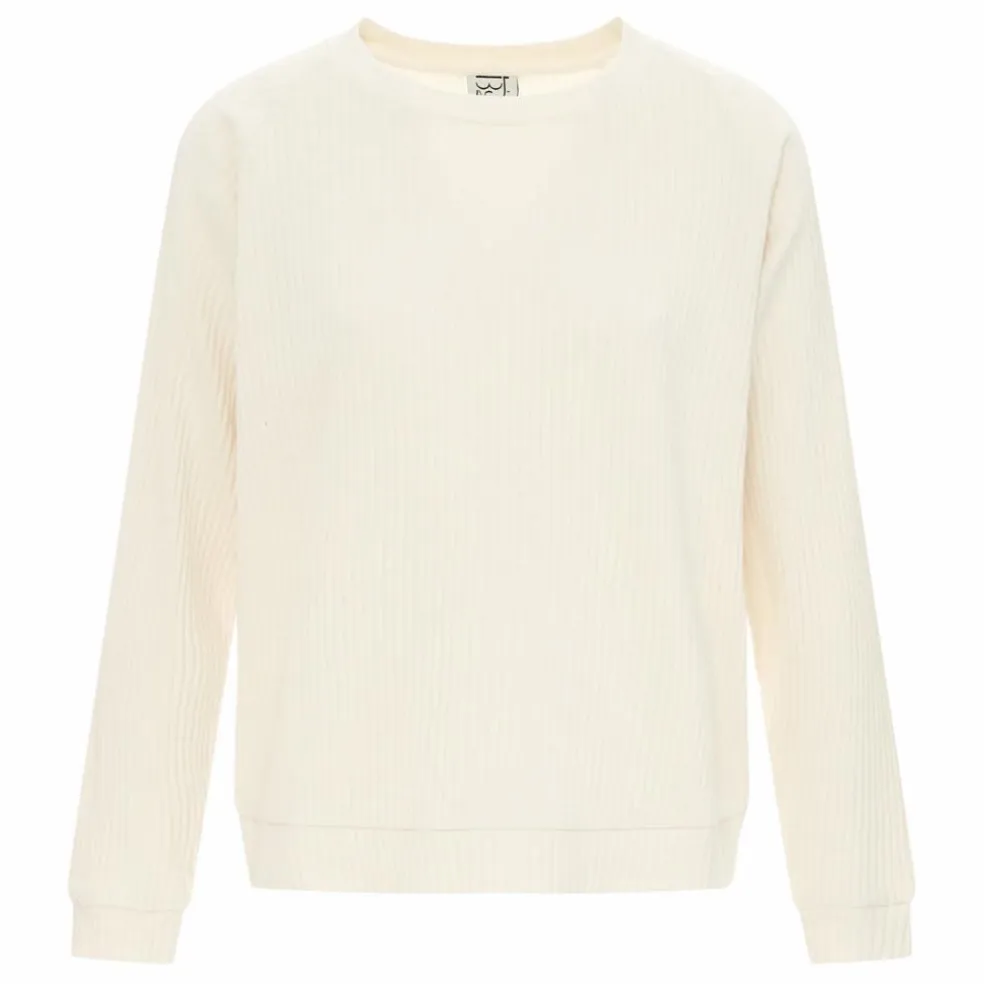 Sweat Côtelé Basic Coton Bio | Blanc cassé