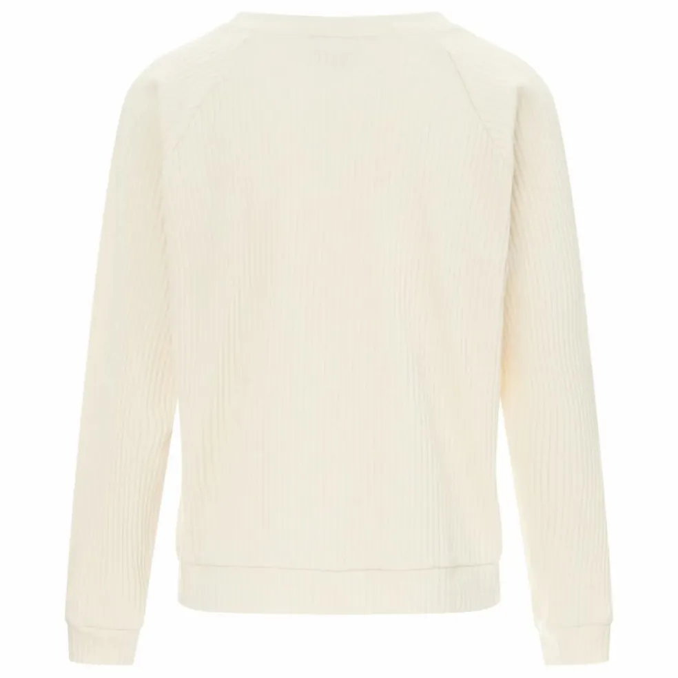 Sweat Côtelé Basic Coton Bio | Blanc cassé