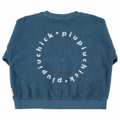 Sweat Côtelé Piupiuchick Coton Bio | Bleu pétrole