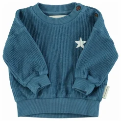 Sweat Côtelé Piupiuchick Coton Bio | Bleu pétrole
