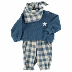 Sweat Côtelé Piupiuchick Coton Bio | Bleu pétrole