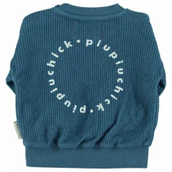 Sweat Côtelé Piupiuchick Coton Bio | Bleu pétrole