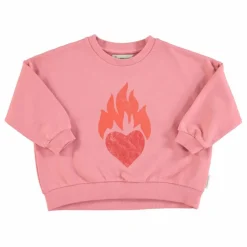 Sweat Cœur Coton Bio | Rose