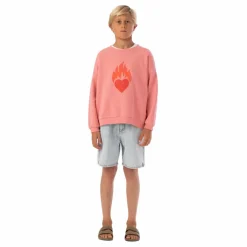 Sweat Cœur Coton Bio | Rose