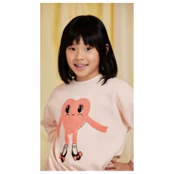 Sweat Cœur Coton Bio | Rose pâle