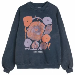 Sweat Dahlia Coton Bio et Recyclé - Collection Femme | Bleu marine