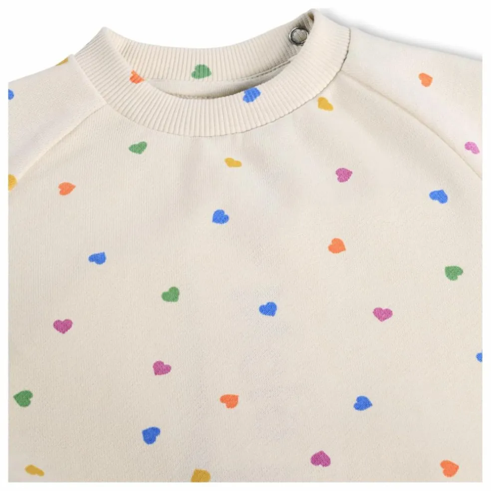 Sweat Disc Cœurs Coton Bio | Ecru