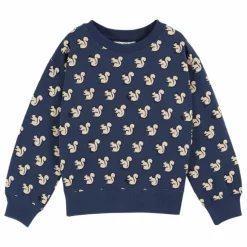 Sweat Ecureuils Coton Bio | Bleu nuit