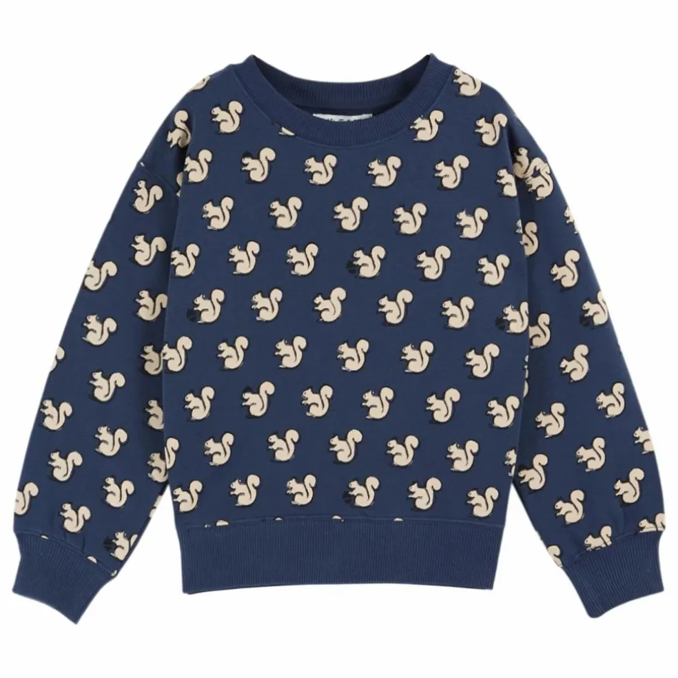 Sweat Ecureuils Coton Bio | Bleu nuit