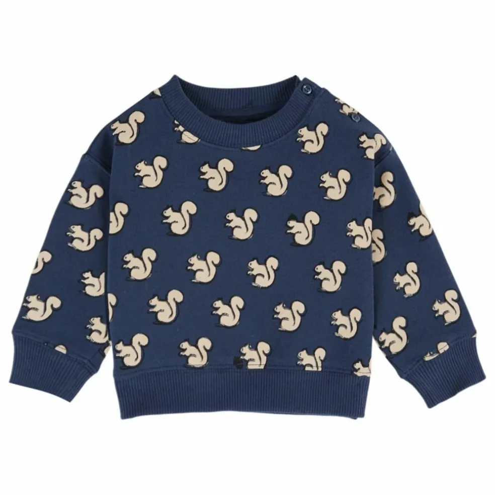 Sweat Ecureuils Coton Bio | Bleu nuit
