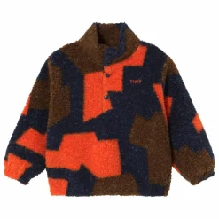 Sweat Façon Sherpa Abstrait | Bleu marine