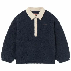 Sweat Façon Sherpa Col | Bleu marine