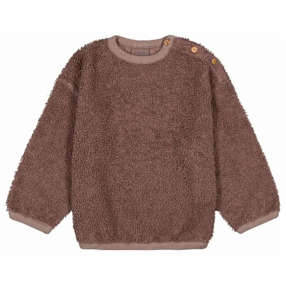 Sweat Façon Sherpa Ours Coton Bio | Mauve