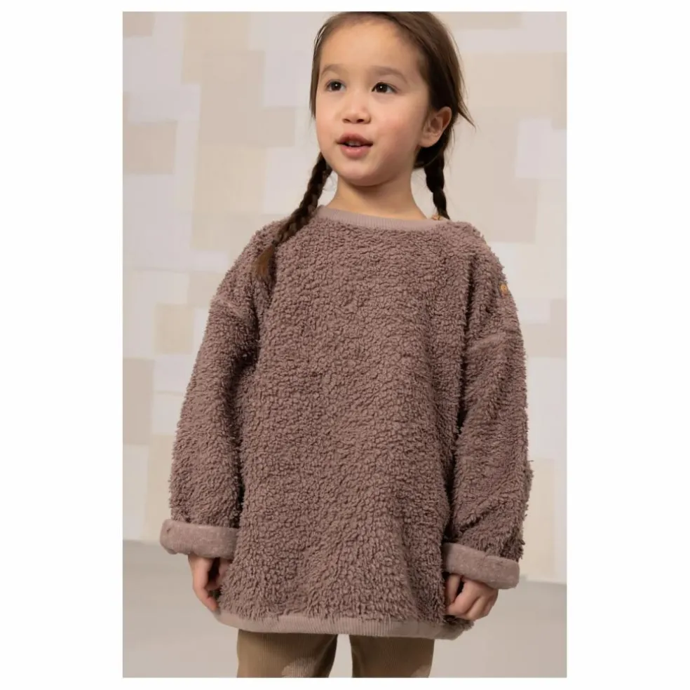 Sweat Façon Sherpa Ours Coton Bio | Mauve