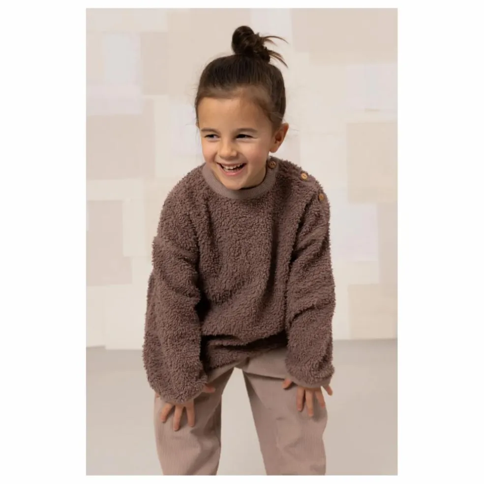 Sweat Façon Sherpa Ours Coton Bio | Mauve