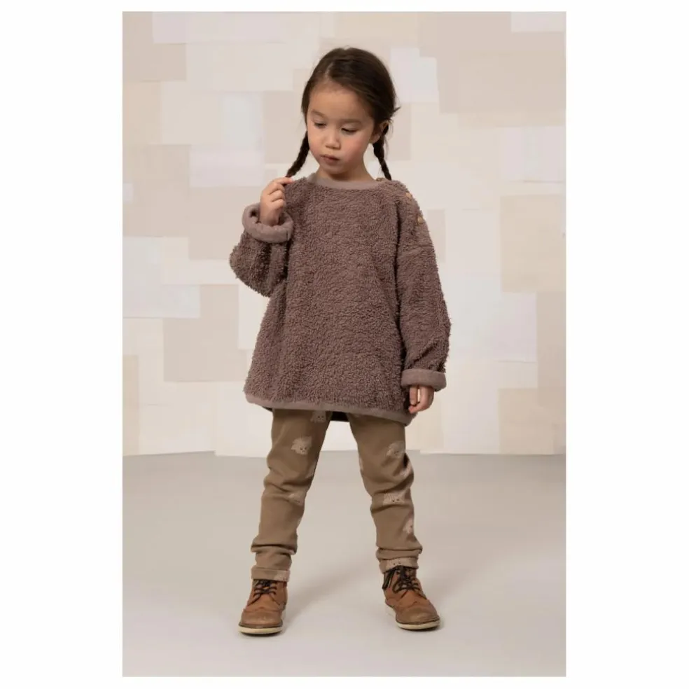 Sweat Façon Sherpa Ours Coton Bio | Mauve