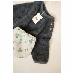 Sweat Façon Sherpa Ours Coton Bio | Bleu gris