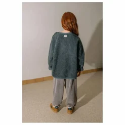 Sweat Façon Sherpa Ours Coton Bio | Bleu gris