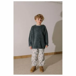 Sweat Façon Sherpa Ours Coton Bio | Bleu gris