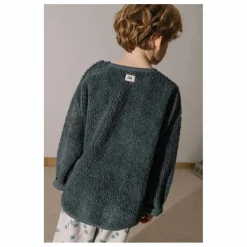 Sweat Façon Sherpa Ours Coton Bio | Bleu gris