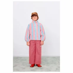 Sweat Façon Sherpa Rayé | Rose