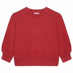 Sweat Fille Boxy Molleton Bio | Rouge cerise