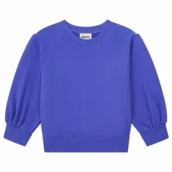 Sweat Fille Boxy Molleton Bio | Bleu indigo