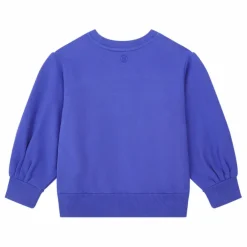 Sweat Fille Boxy Molleton Bio | Bleu indigo