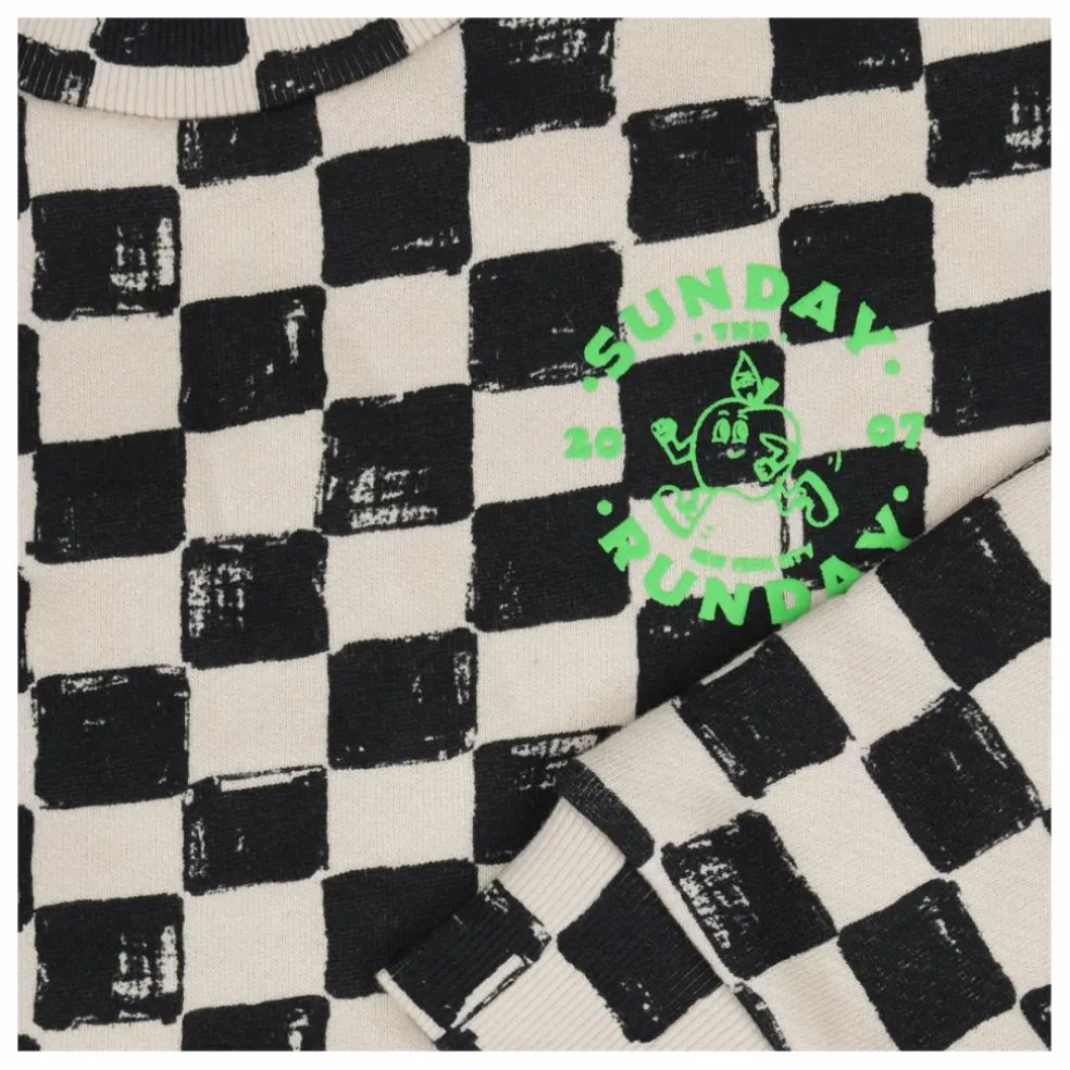 Sweat Finish Damier Coton Bio | Noir
