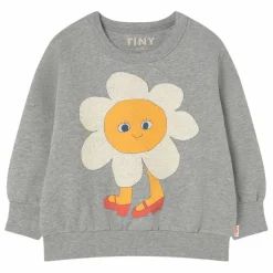 Sweat Fleur Coton Bio | Gris chiné