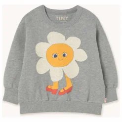 Sweat Fleur Coton Bio | Gris chiné