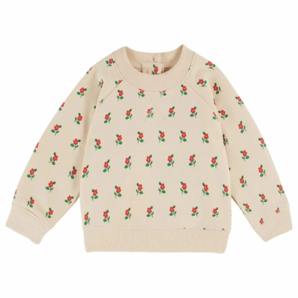 Sweat Fleuri Coton Bio | Ecru