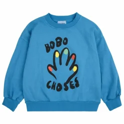 Sweat High Five Coton Bio | Bleu