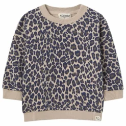 Sweat Kelly Léopard Coton Bio | Beige chiné