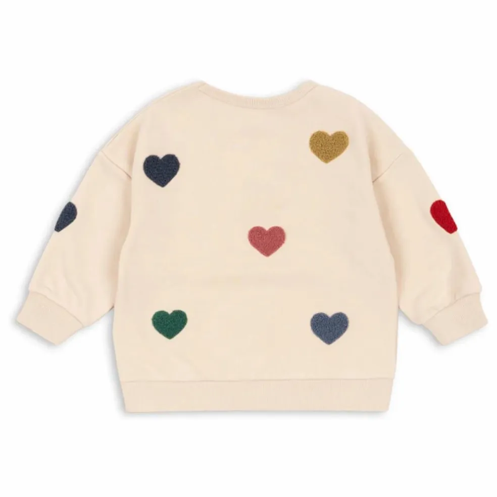 Sweat Lou Cœurs Coton Bio | Rose pêche