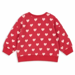 Sweat Loupy Lou Cœurs Coton Bio | Rouge