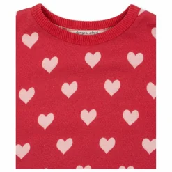 Sweat Loupy Lou Cœurs Coton Bio | Rouge