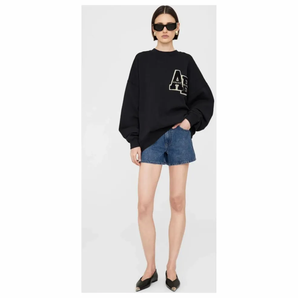 Sweat Miles Letterman Coton Bio | Noir