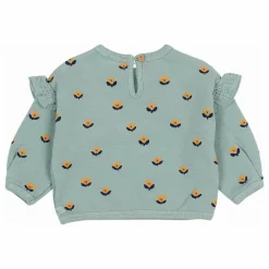 Sweat Naïf Volants Coton Bio | Vert Cèdre