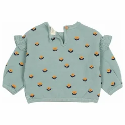 Sweat Naïf Volants Coton Bio | Vert Cèdre