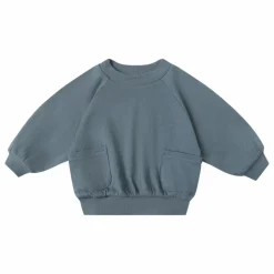 Sweat Pointelle Coton Bio | Bleu gris