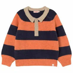 Sweat Polo Rayé | Bleu marine
