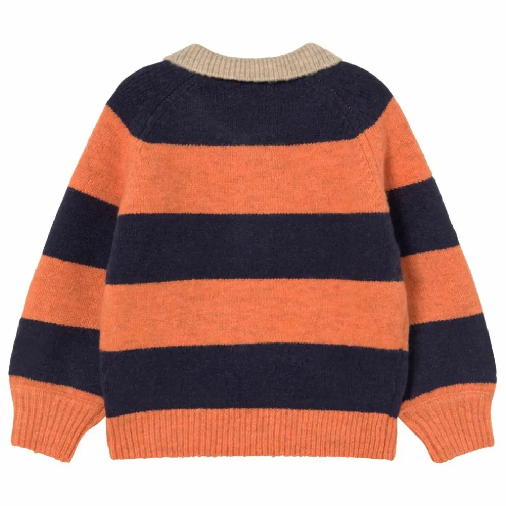Sweat Polo Rayé | Bleu marine