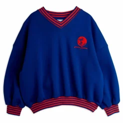 Sweat Rayé Coton Bio | Bleu roi