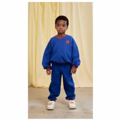Sweat Rayé Coton Bio | Bleu roi