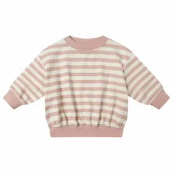 Sweat Rayé Coton Bio | Rose