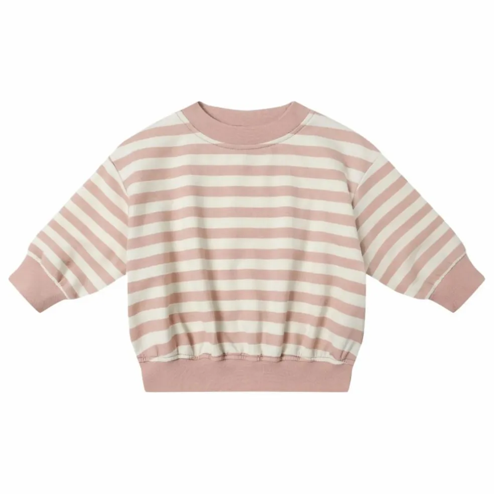 Sweat Rayé Coton Bio | Rose