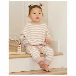 Sweat Rayé Coton Bio | Rose