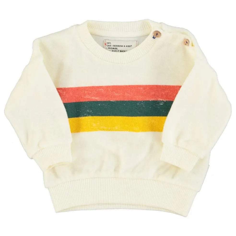 Sweat Rayure Eponge Bio | Ecru